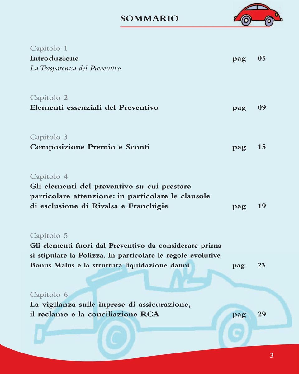 Rivalsa e Franchigie pag 19 Capitolo 5 Gli elementi fuori dal Preventivo da considerare prima si stipulare la Polizza.