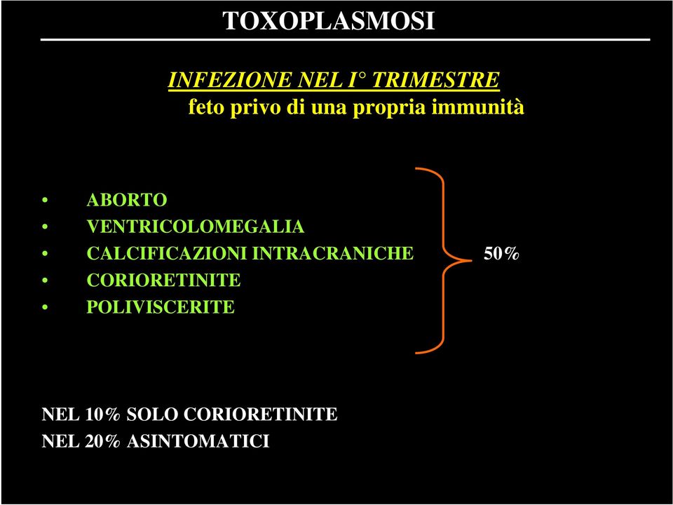 CALCIFICAZIONI INTRACRANICHE 50% CORIORETINITE