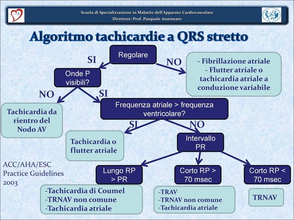 SI - Fibrillazione atriale - Flutter atriale o tachicardia atriale a conduzione variabile NO Intervallo PR