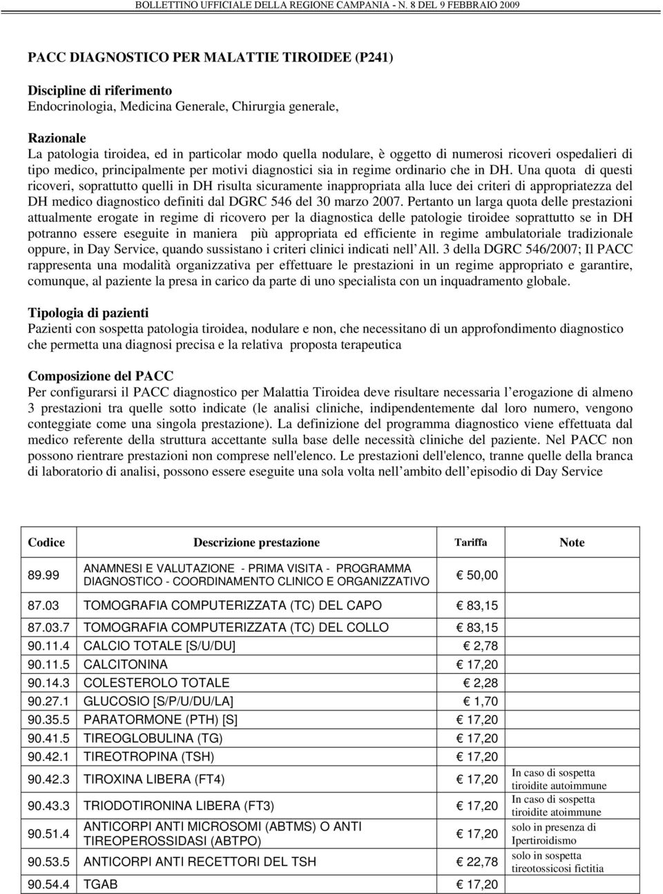 Una quota di questi ricoveri, soprattutto quelli in DH risulta sicuramente inappropriata alla luce dei criteri di appropriatezza del DH medico diagnostico definiti dal DGRC 546 del 30 marzo 2007.