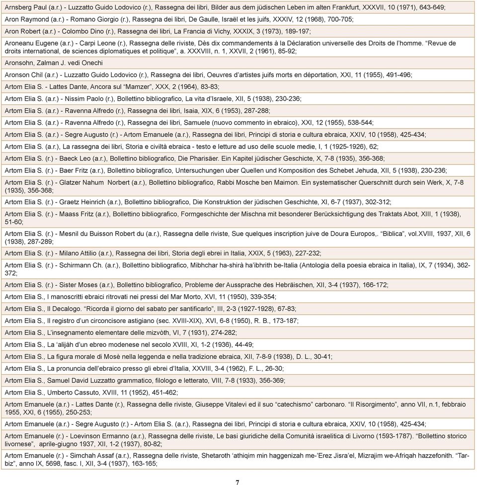 ), Rassegna dei libri, La Francia di Vichy, XXXIX, 3 (1973), 189-197; Aroneanu Eugene (a.r.) - Carpi Leone (r.