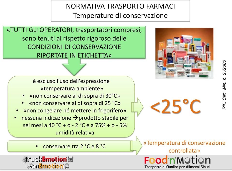 rigoroso delle CONDIZIONI DI CONSERVAZIONE RIPORTATE IN ETICHETTA» è escluso l'uso dell'espressione «temperatura ambiente» «non conservare al