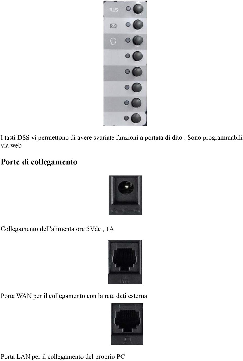 Sono programmabili via web Porte di collegamento Collegamento