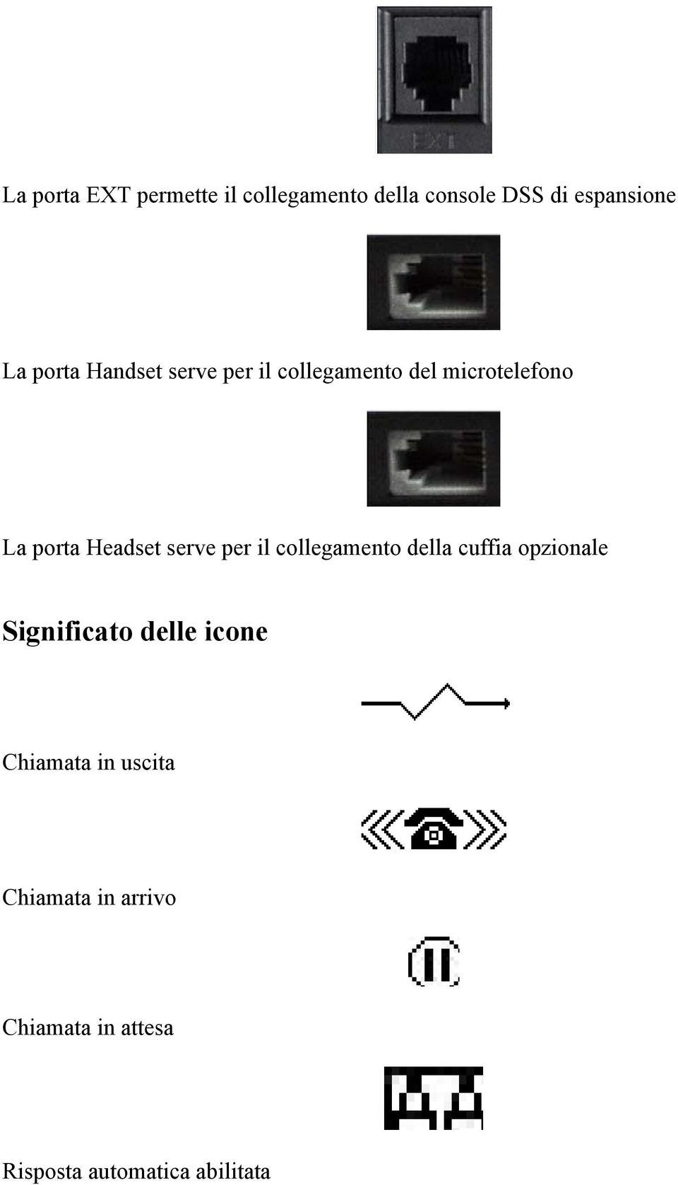 serve per il collegamento della cuffia opzionale Significato delle icone