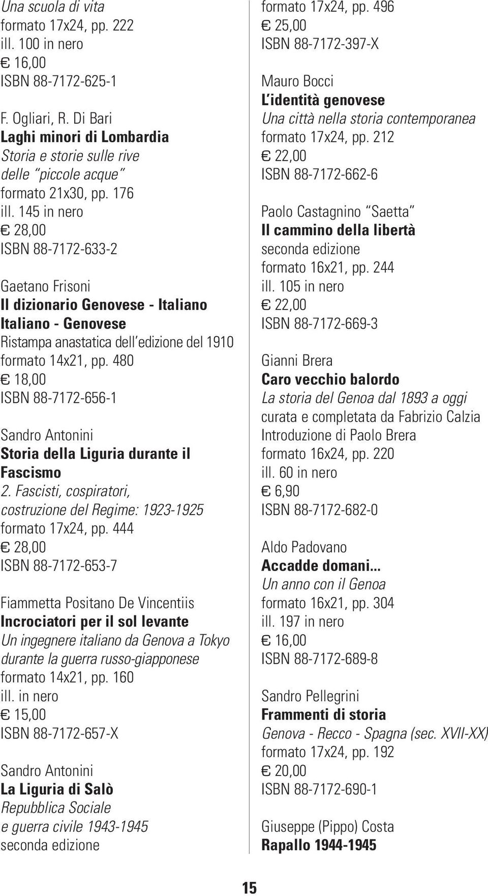 480 18,00 ISBN 88-7172-656-1 Sandro Antonini Storia della Liguria durante il Fascismo 2. Fascisti, cospiratori, costruzione del Regime: 1923-1925 formato 17x24, pp.