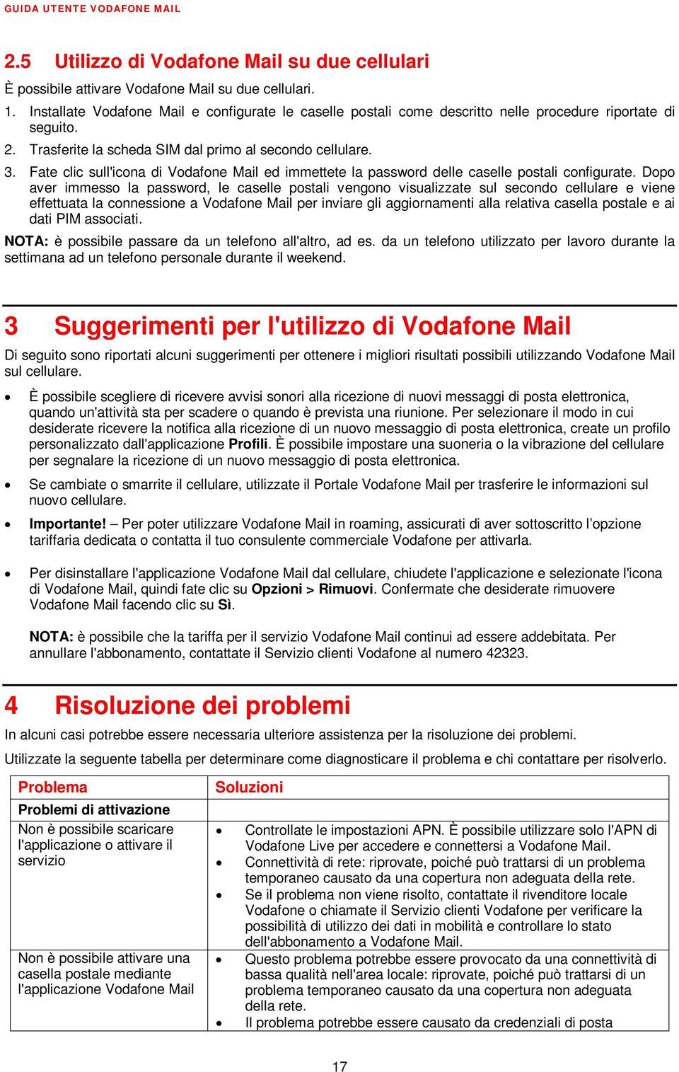 Fate clic sull'icona di Vodafone Mail ed immettete la password delle caselle postali configurate.