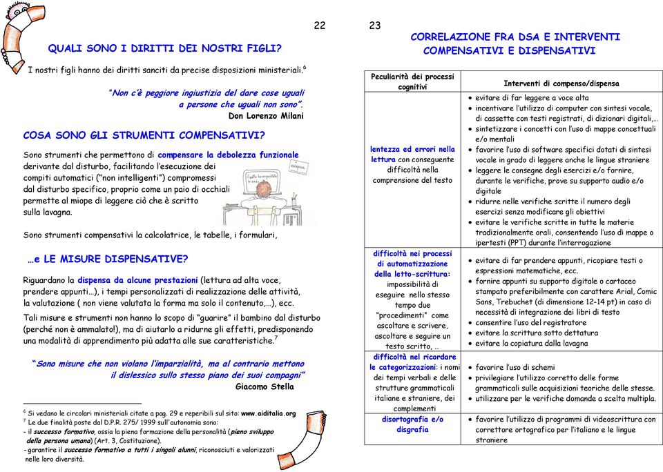 Sono strumenti che permettono di compensare la debolezza funzionale derivante dal disturbo, facilitando l esecuzione dei compiti automatici ( non intelligenti ) compromessi dal disturbo specifico,