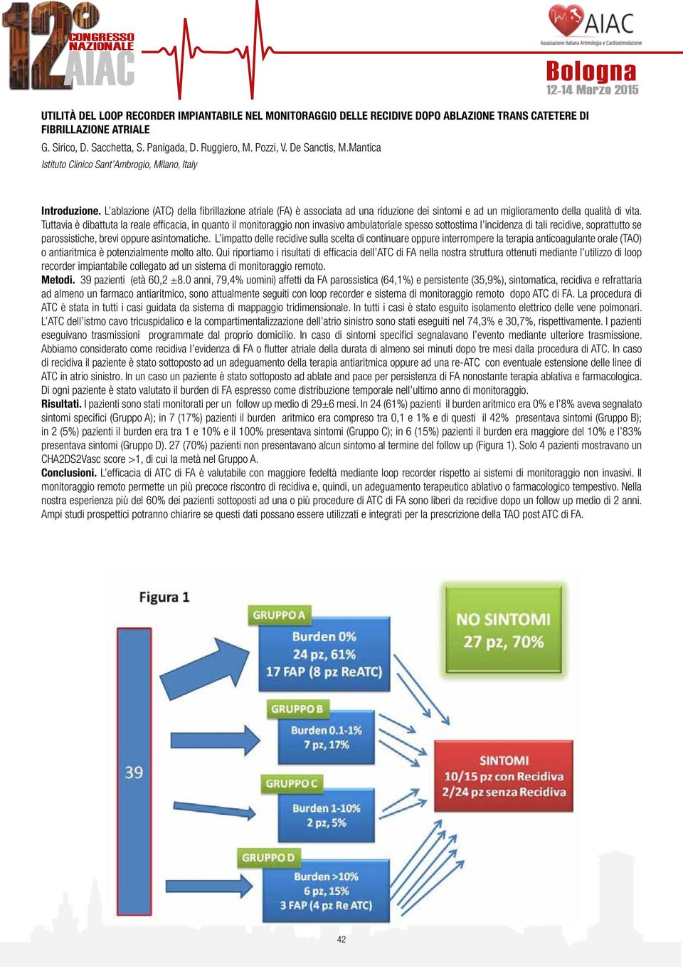 L ablazione (ATC) della fibrillazione atriale (FA) è associata ad una riduzione dei sintomi e ad un miglioramento della qualità di vita.