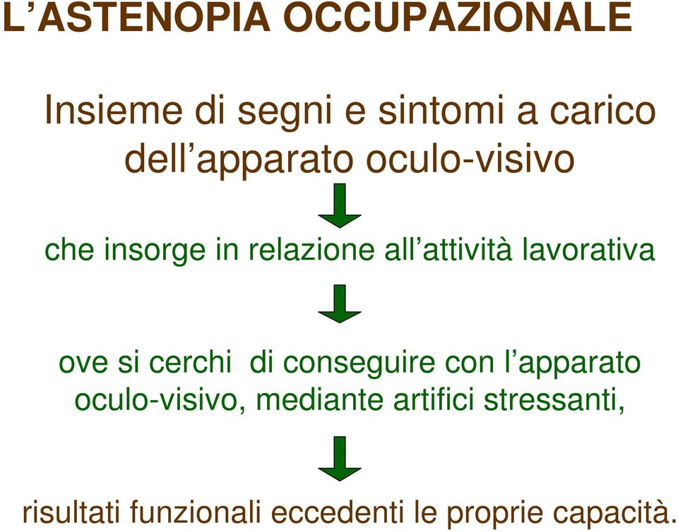 lavorativa ove si cerchi di conseguire con l apparato oculo-visivo,