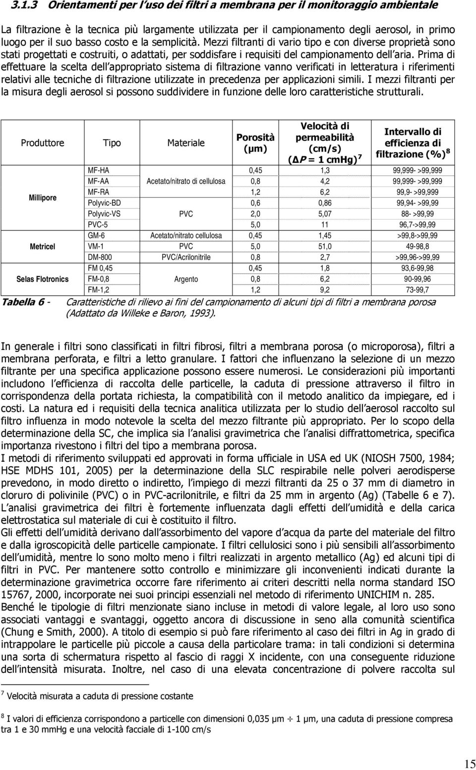 Prima di effettuare la scelta dell appropriato sistema di filtrazione vanno verificati in letteratura i riferimenti relativi alle tecniche di filtrazione utilizzate in precedenza per applicazioni