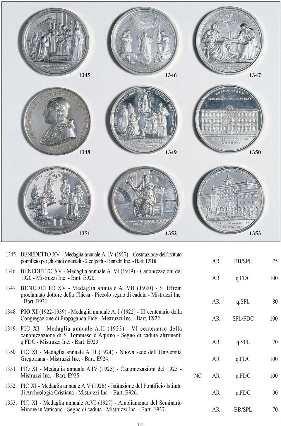 Efrem proclamato dottore della Chiesa - Piccolo segno di caduta - Mistruzzi Inc. - Bart. E921. AR q.spl 80 1348. PIO XI (1922-1939) - Medaglia annuale A.