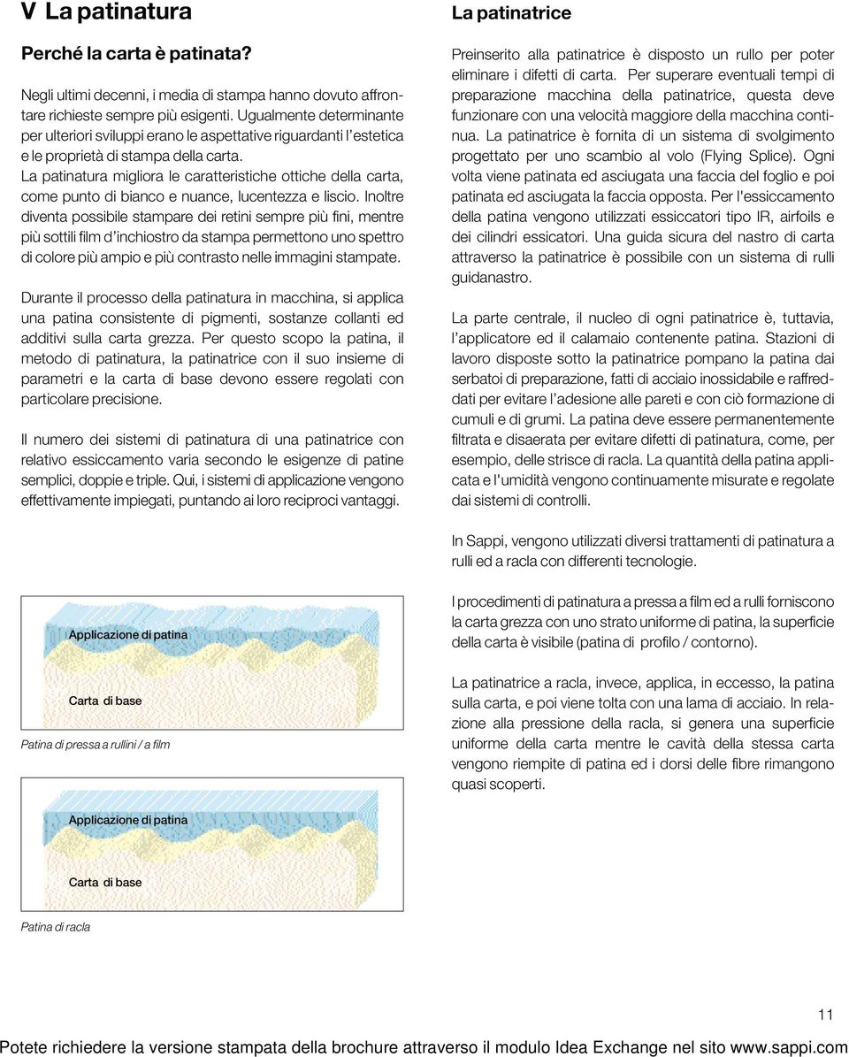 La patinatura migliora le caratteristiche ottiche della carta, come punto di bianco e nuance, lucentezza e liscio.