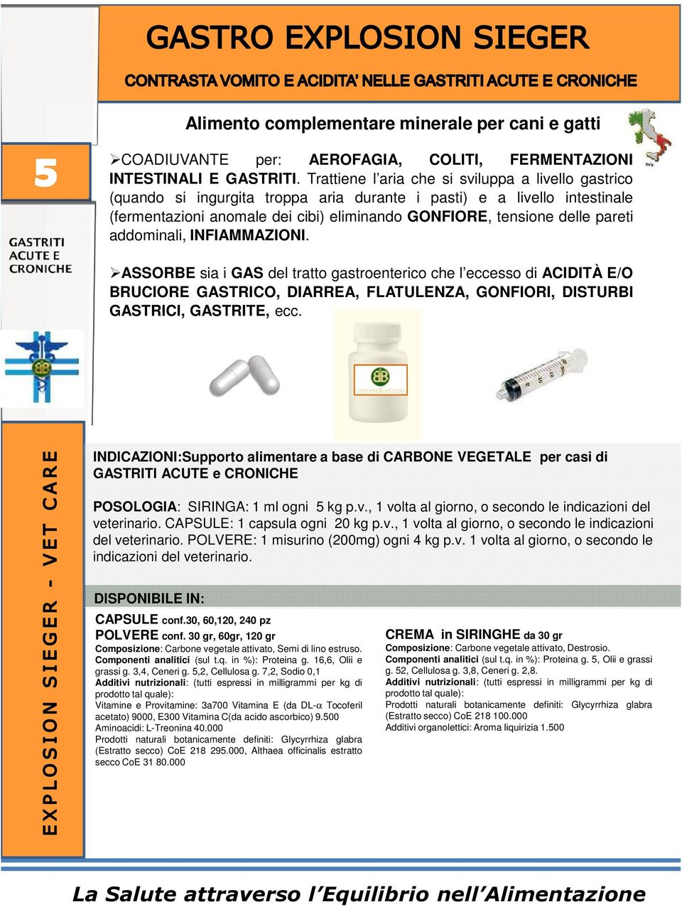 pareti addominali, INFIAMMAZIONI. ASSORBE sia i GAS del tratto gastroenterico che l eccesso di ACIDITÀ E/O BRUCIORE GASTRICO, DIARREA, FLATULENZA, GONFIORI, DISTURBI GASTRICI, GASTRITE, ecc.