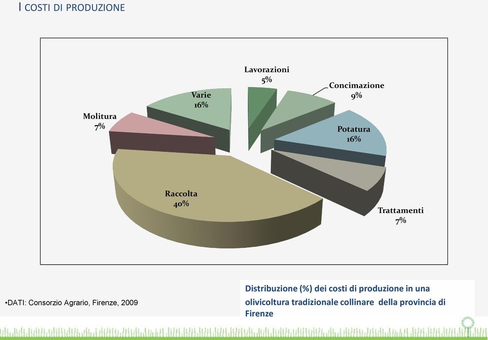 Consorzio Agrario, Firenze, 2009 Distribuzione (%) dei costi di