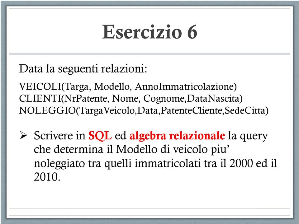 Modello di veicolo piu noleggiato tra