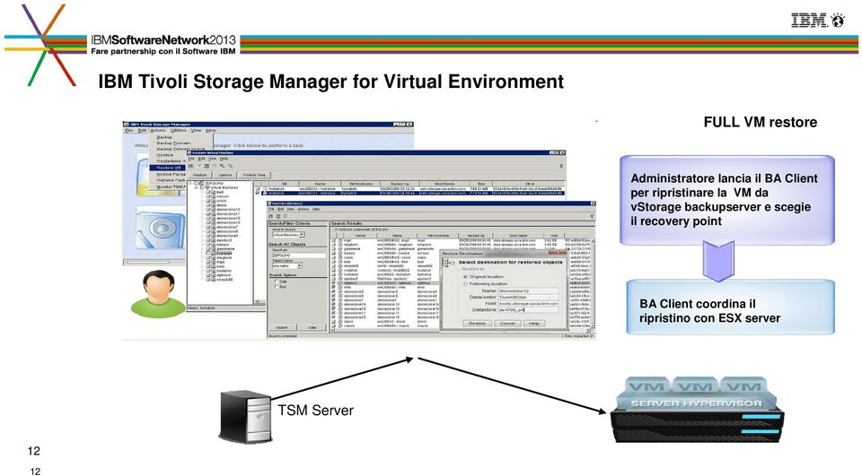 la VM da vstorage backupserver e scegie il recovery point BA