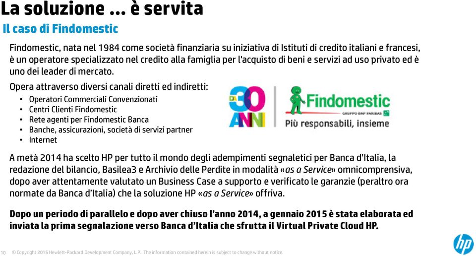 Opera attraverso diversi canali diretti ed indiretti: Operatori Commerciali Convenzionati Centri Clienti Findomestic Rete agenti per Findomestic Banca Banche, assicurazioni, società di servizi