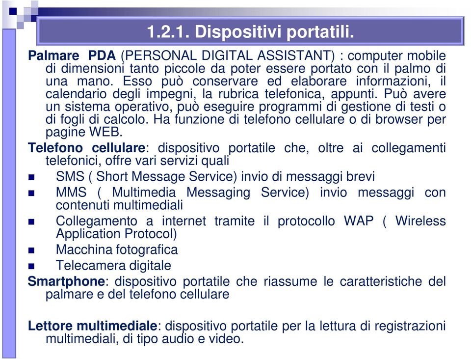 Può avere un sistema operativo, può eseguire programmi di gestione di testi o di fogli di calcolo. Ha funzione di telefono cellulare o di browser per pagine WEB.