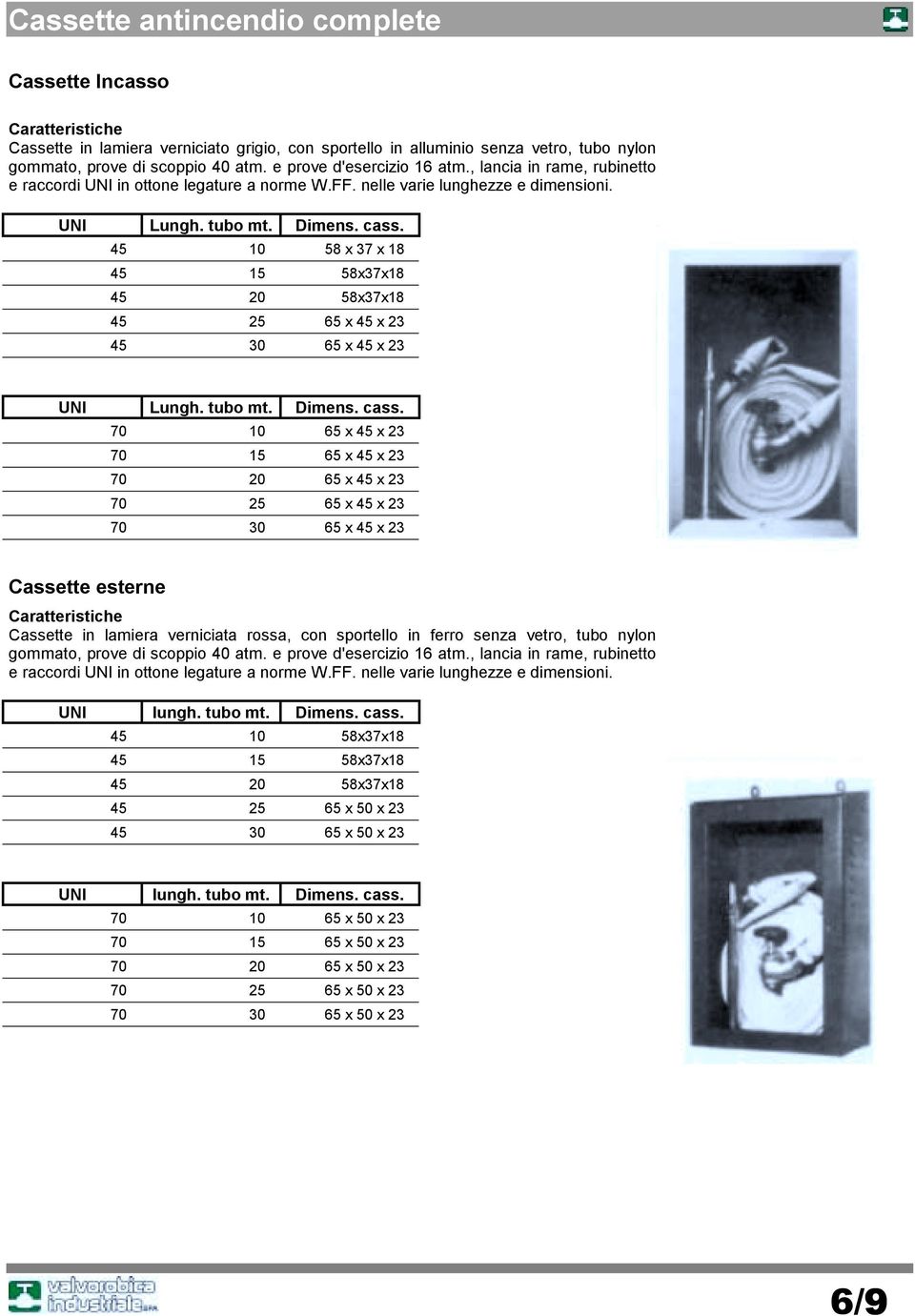 45 10 58 x 37 x 18 45 15 58x37x18 45 20 58x37x18 45 25 65 x 45 x 23 45 30 65 x 45 x 23 UNI Lungh. tubo mt. Dimens. cass.