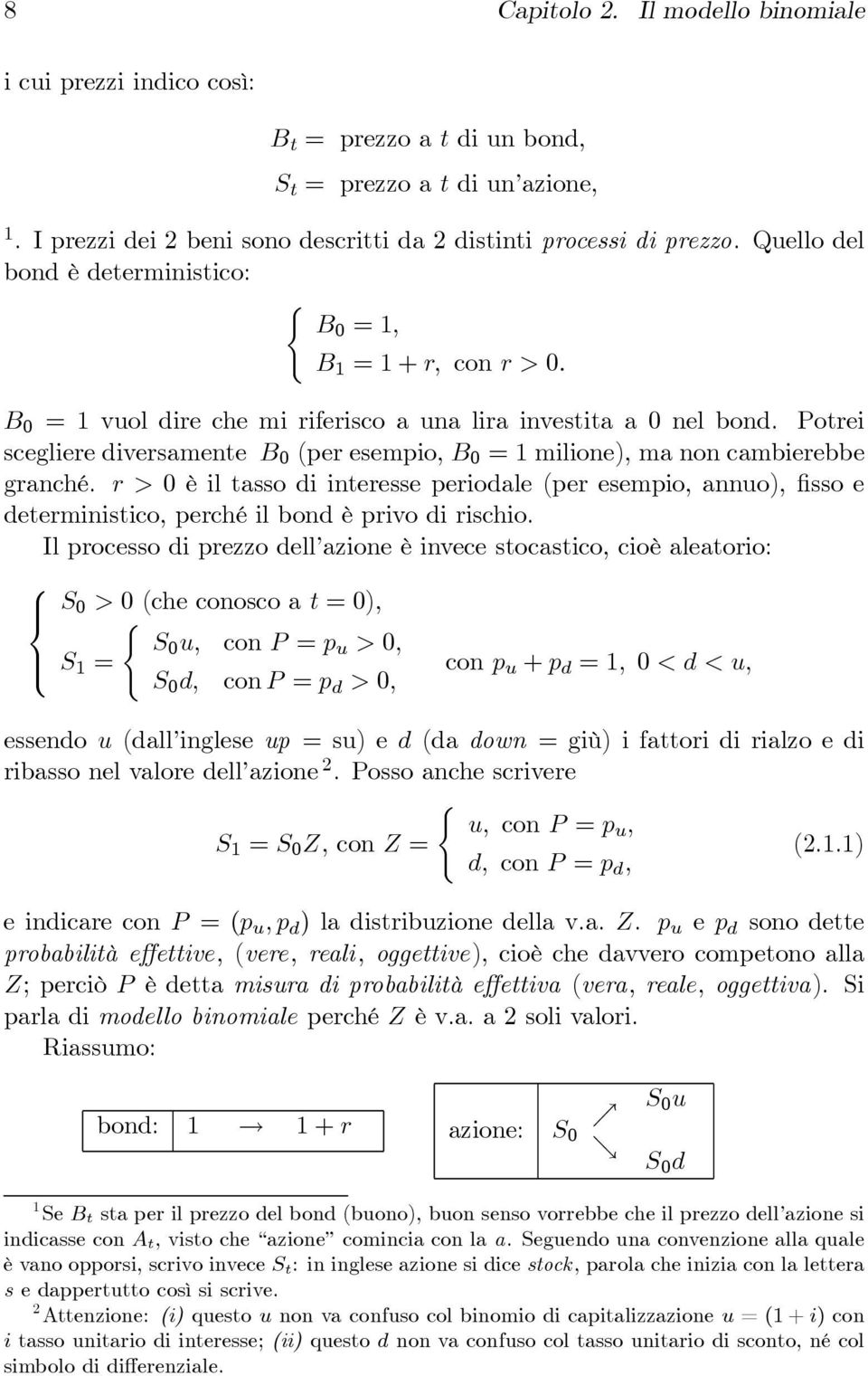 Potrei scegliere diversamente B 0 (per esempio, B 0 =1milione), ma non cambierebbe granché.