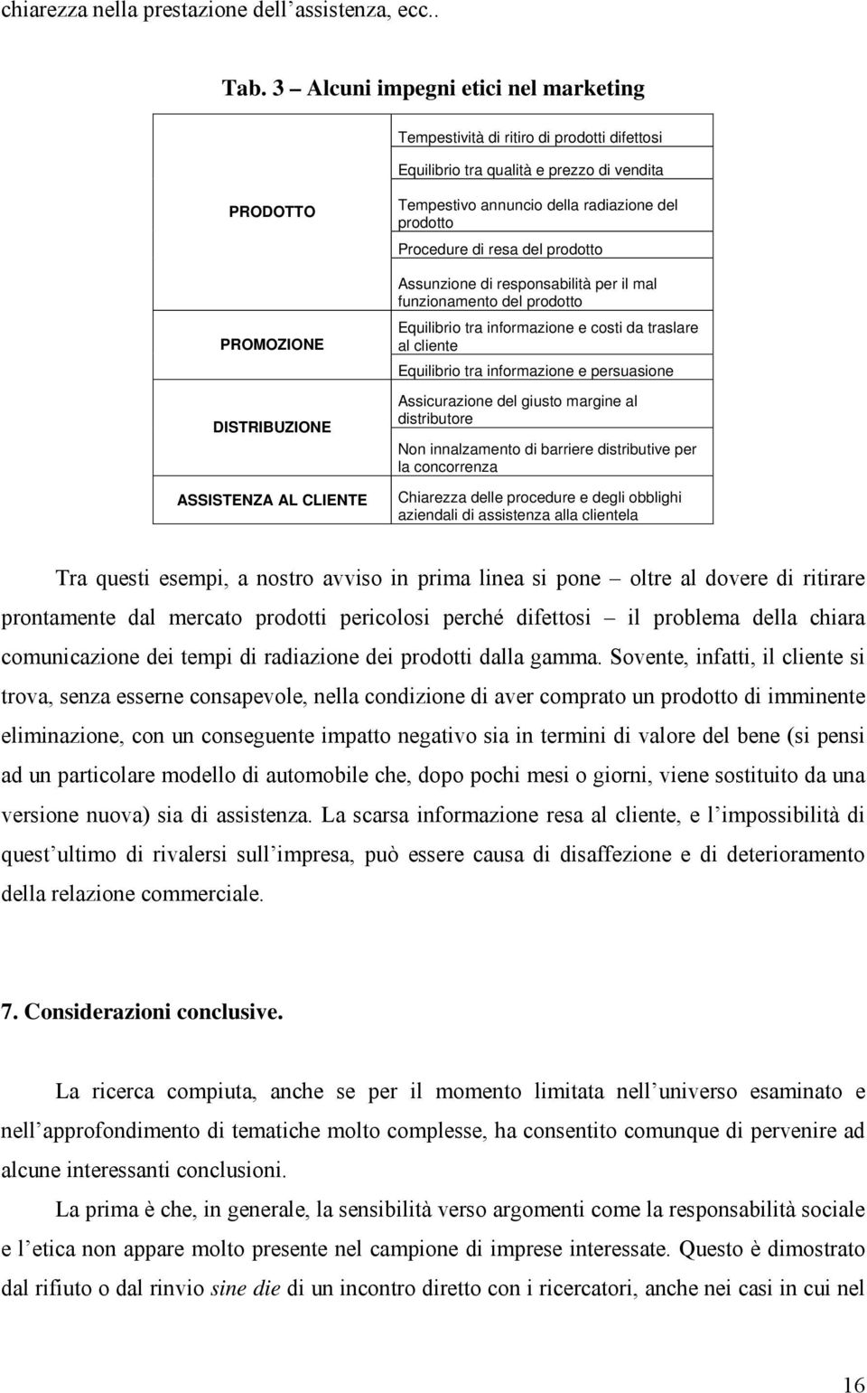 annuncio della radiazione del prodotto Procedure di resa del prodotto Assunzione di responsabilità per il mal funzionamento del prodotto Equilibrio tra informazione e costi da traslare al cliente