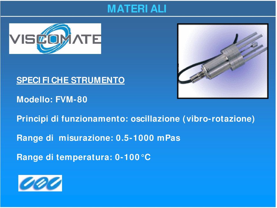 oscillazione (vibro-rotazione) Range di