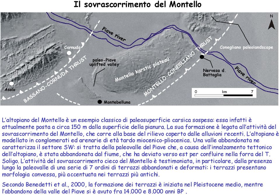 L altopiano è modellato in conglomerati ed arenarie di età tardo miocenico-pliocenica.