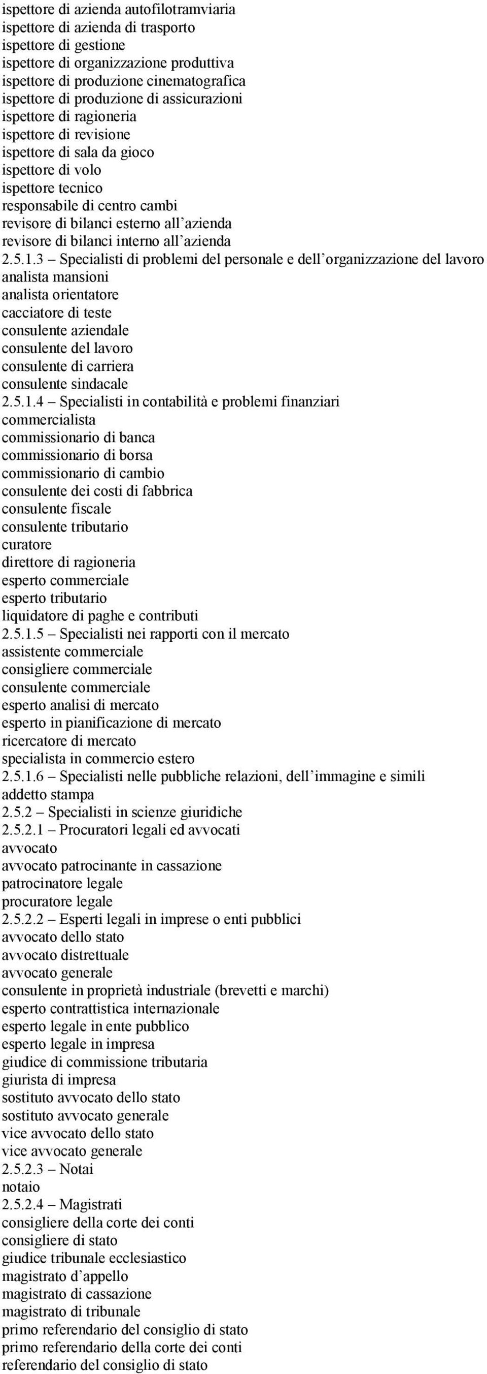 revisore di bilanci interno all azienda 2.5.1.