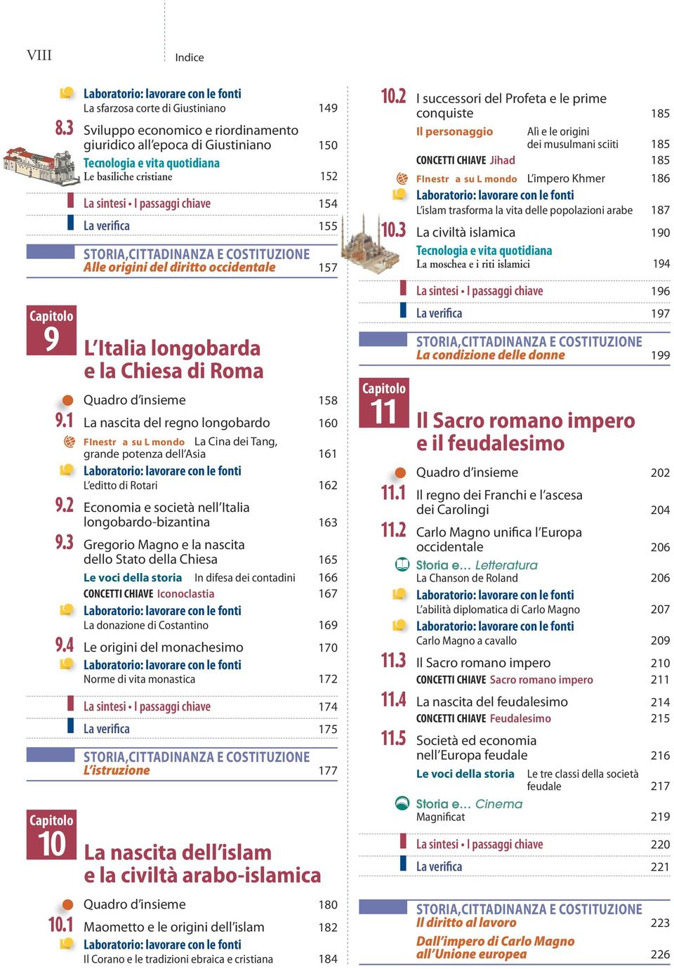 STORIA,Cittadinanza E costituzione Alle origini del diritto occidentale 157 9 L Italia longobarda e la Chiesa di Roma Quadro d insieme 158 9.