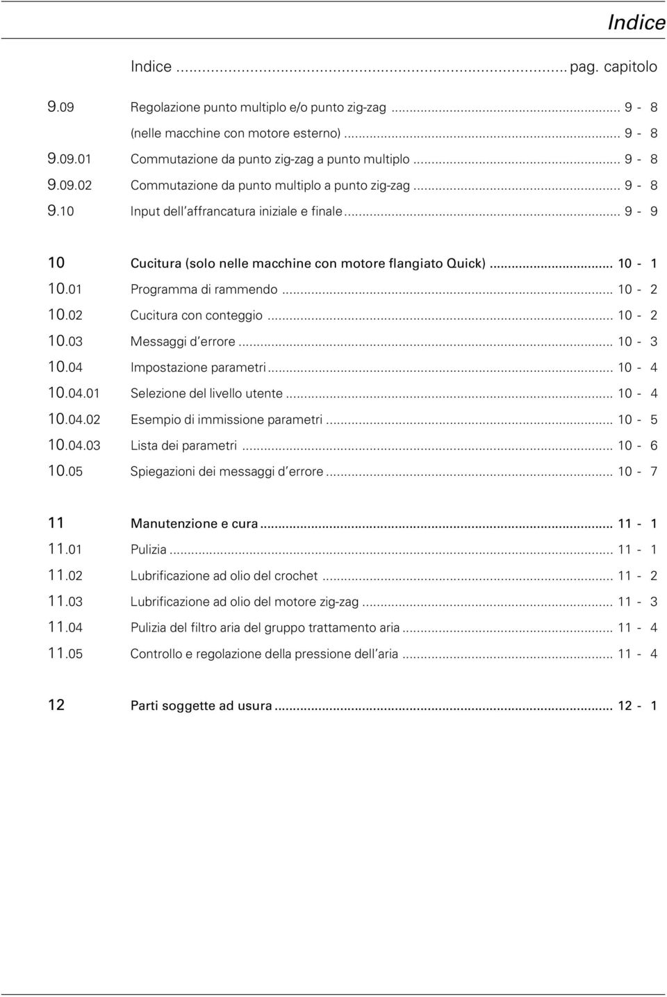 .. 0-3 0.04 Impostazione parametri... 0-4 0.04.0 Selezione del livello utente... 0-4 0.04.0 Esempio di immissione parametri... 0-5 0.04.03 Lista dei parametri... 0-6 0.