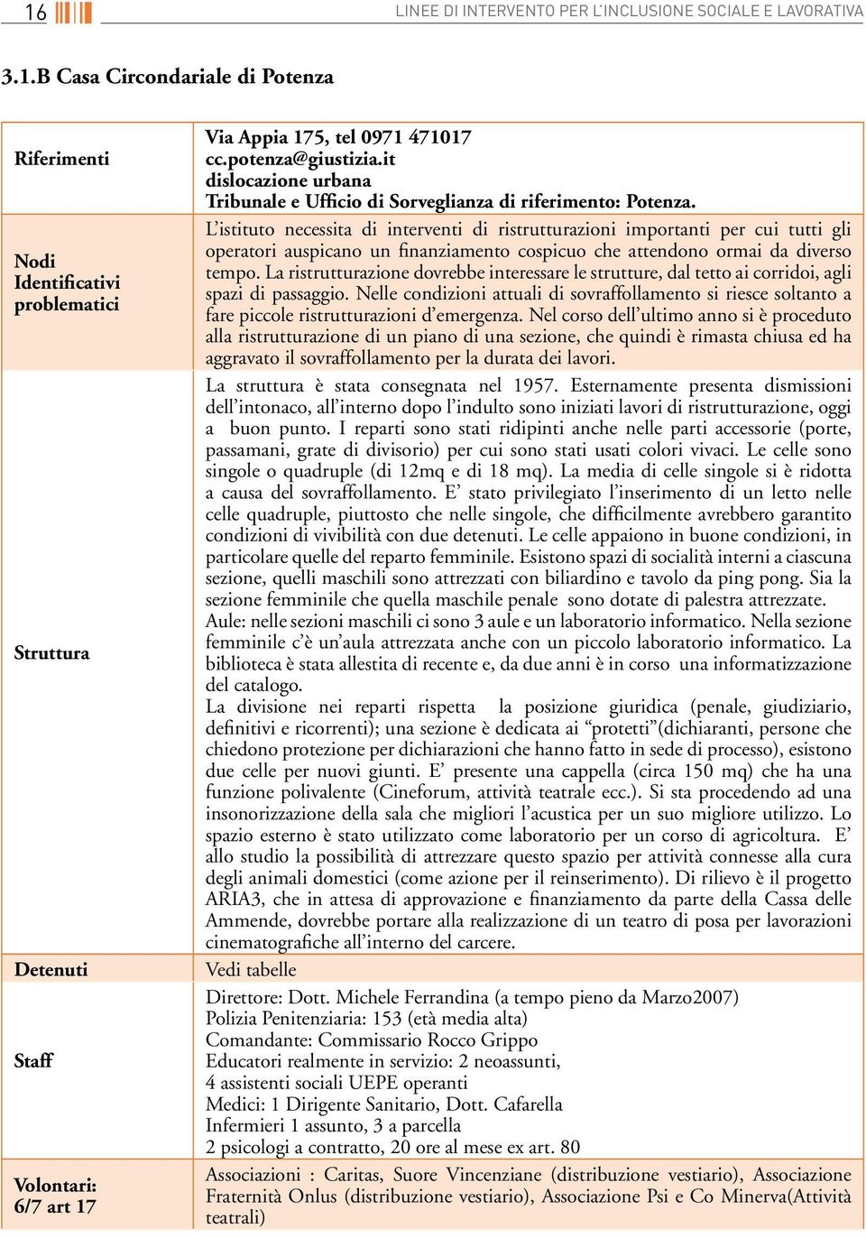 L istituto necessita di interventi di ristrutturazioni importanti per cui tutti gli operatori auspicano un finanziamento cospicuo che attendono ormai da diverso tempo.