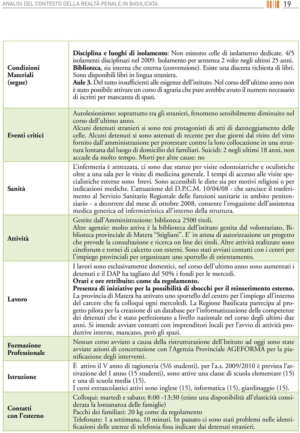 Biblioteca, sia interna che esterna (convenzione). Esiste una discreta richiesta di libri. Sono disponibili libri in lingua straniera. Aule 3. Del tutto insufficienti alle esigenze dell istituto.