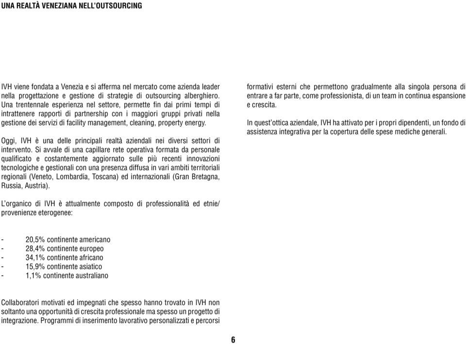 property energy. Oggi, IVH è una delle principali realtà aziendali nei diversi settori di intervento.