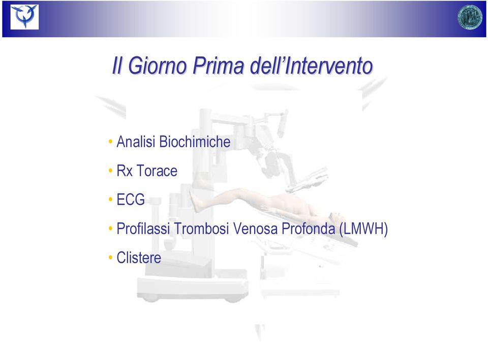 Biochimiche Rx Torace ECG