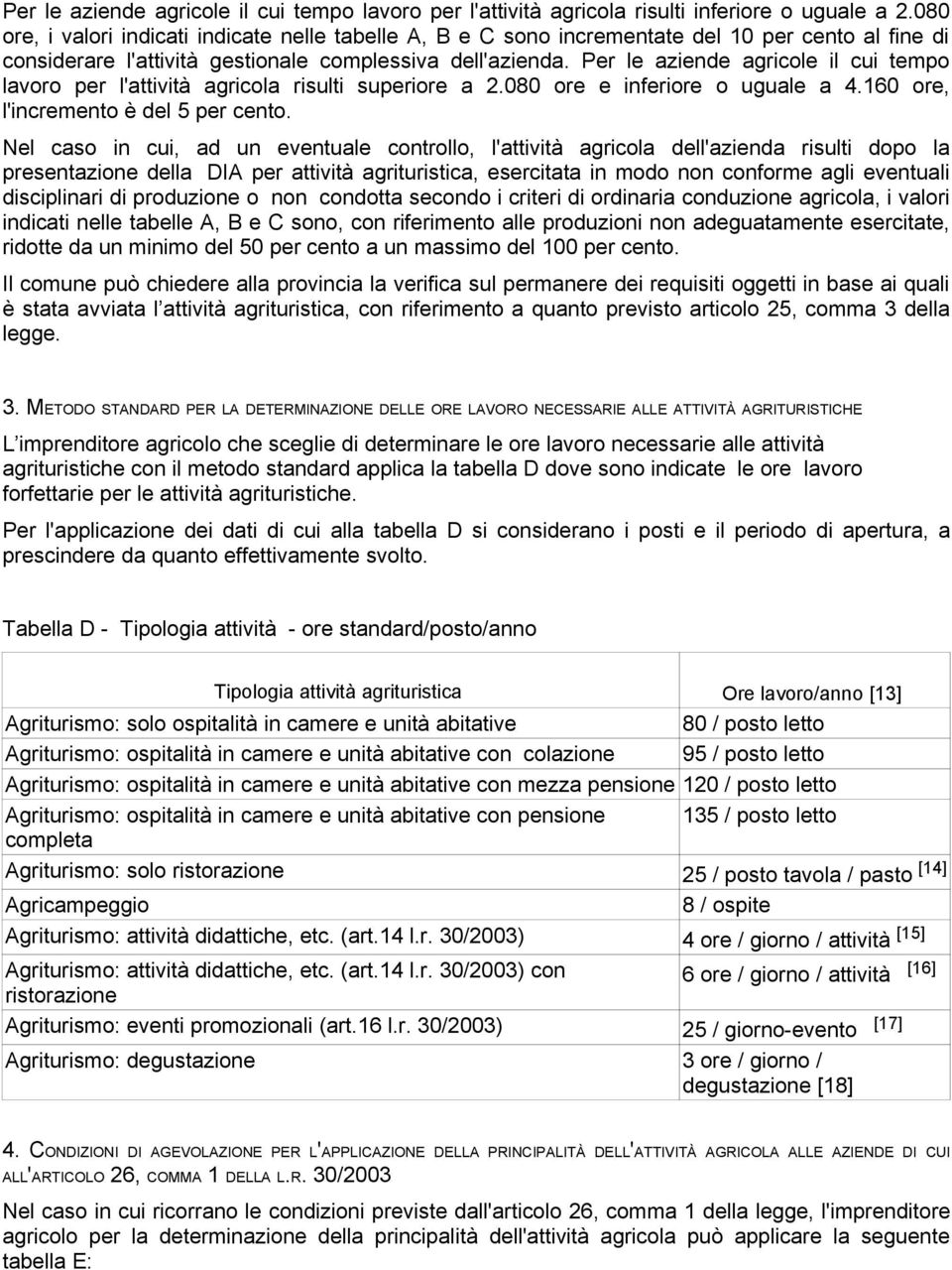 Per le aziende agricole il cui tempo lavoro per l'attività agricola risulti superiore a 2.080 ore e inferiore o uguale a 4.160 ore, l'incremento è del 5 per cento.