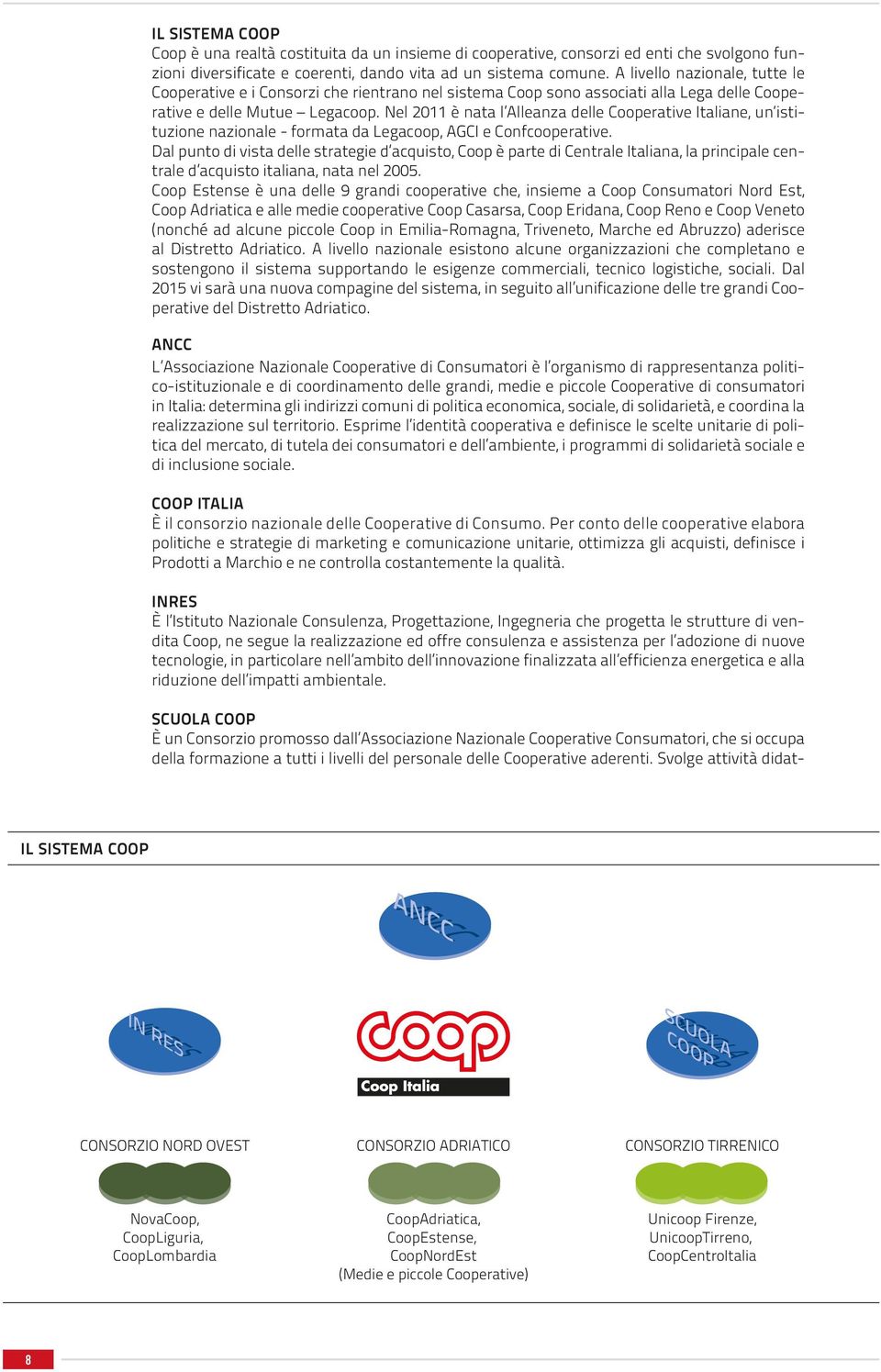 Nel 2011 è nata l Alleanza delle Cooperative Italiane, un istituzione nazionale - formata da Legacoop, AGCI e Confcooperative.
