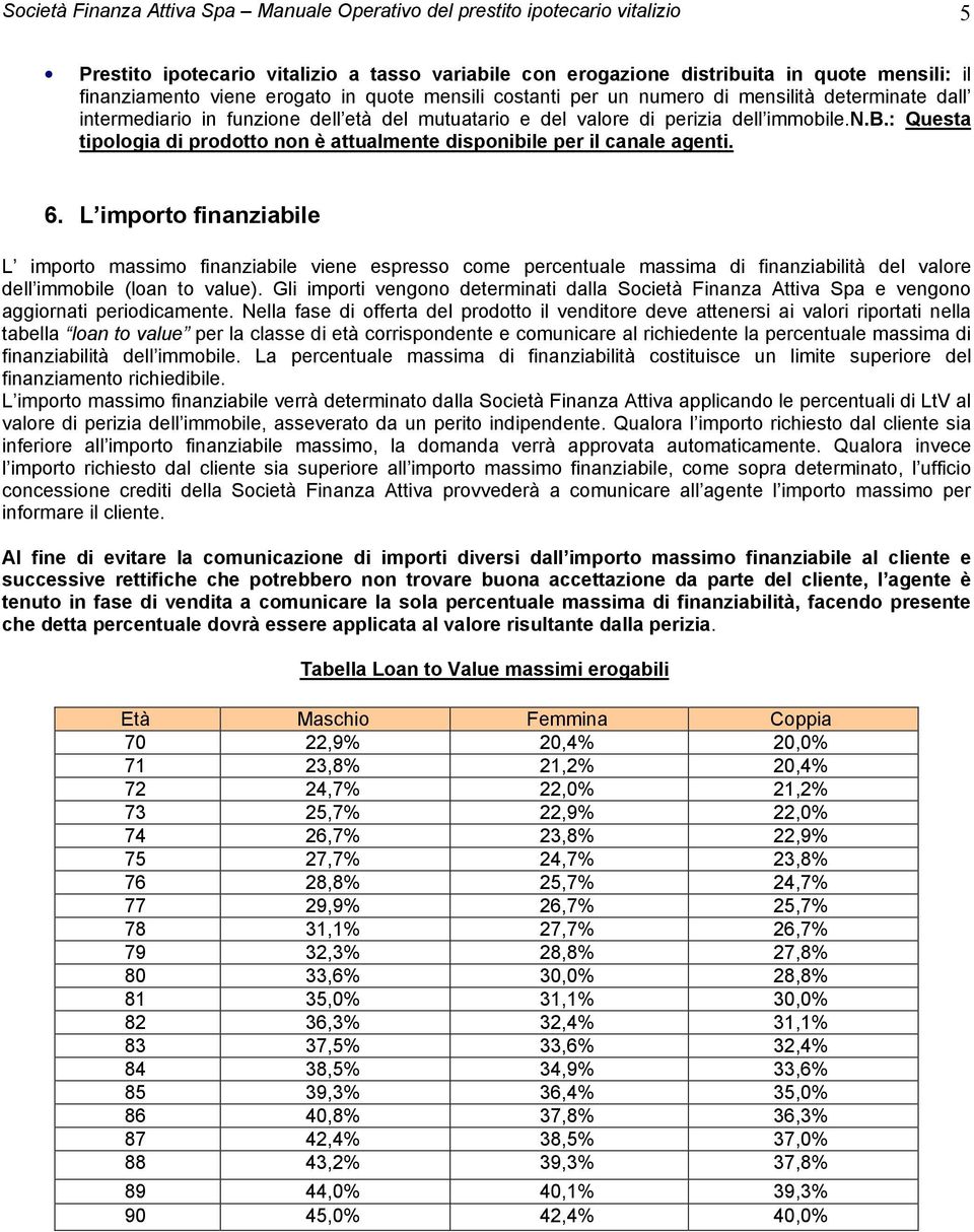 le.n.b.: Questa tipologia di prodotto non è attualmente disponibile per il canale agenti. 6.