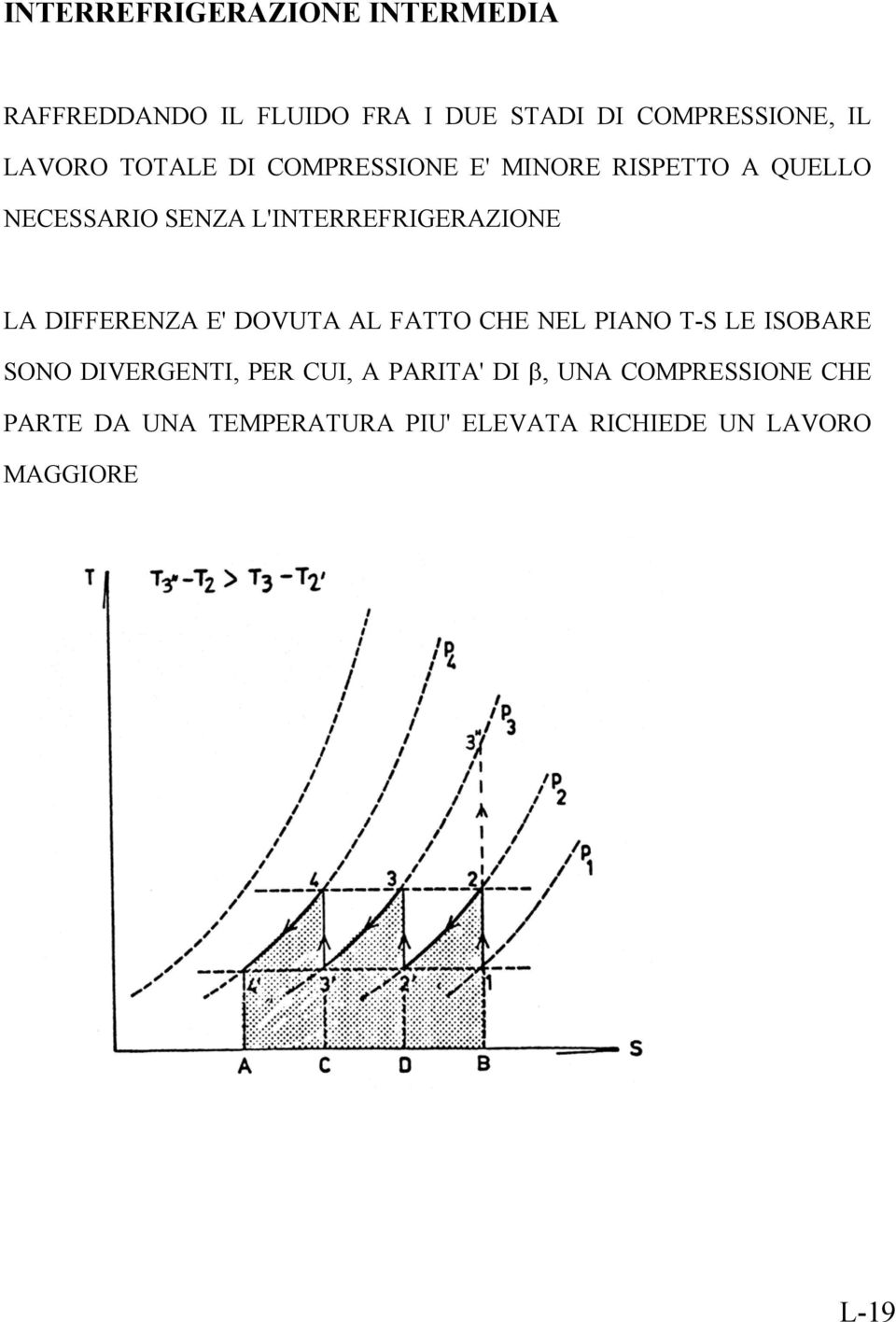 L'INTERREFRIGERAZIONE LA DIFFERENZA E' DOVUTA AL FATTO CHE NEL PIANO T-S LE ISOBARE SONO