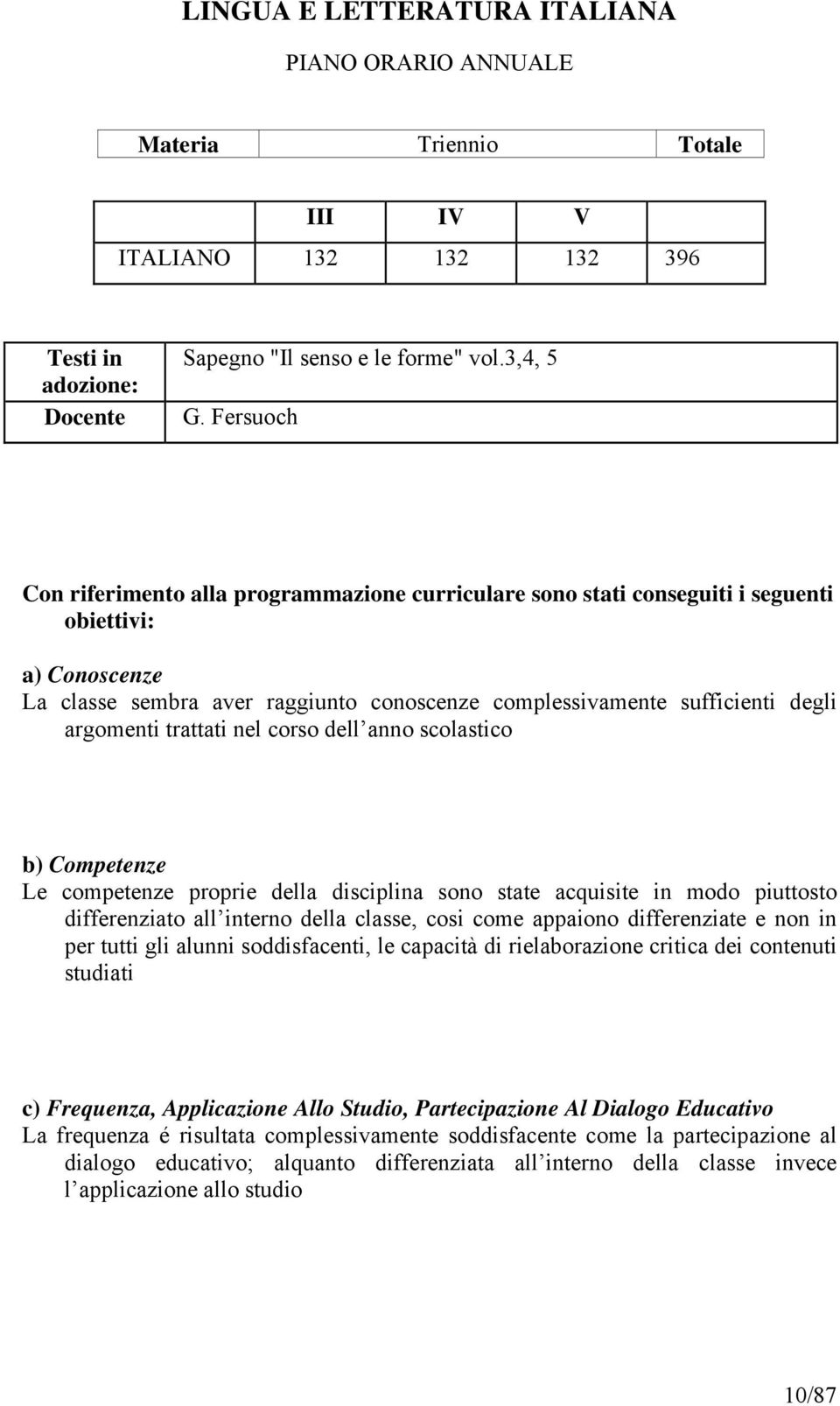 argomenti trattati nel corso dell anno scolastico b) Competenze Le competenze proprie della disciplina sono state acquisite in modo piuttosto differenziato all interno della classe, cosi come