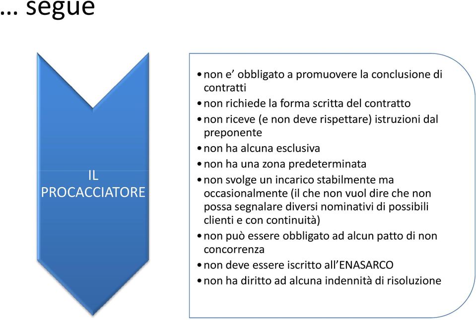 stabilmente ma occasionalmente (il che non vuol dire che non possa segnalare diversi nominativi di possibili clienti e con continuità)