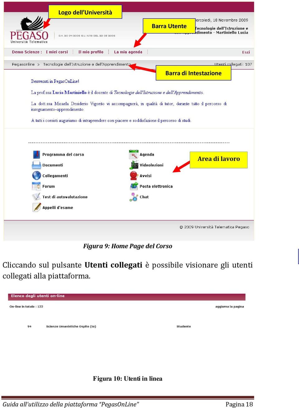 possibile visionare gli utenti collegati alla piattaforma.