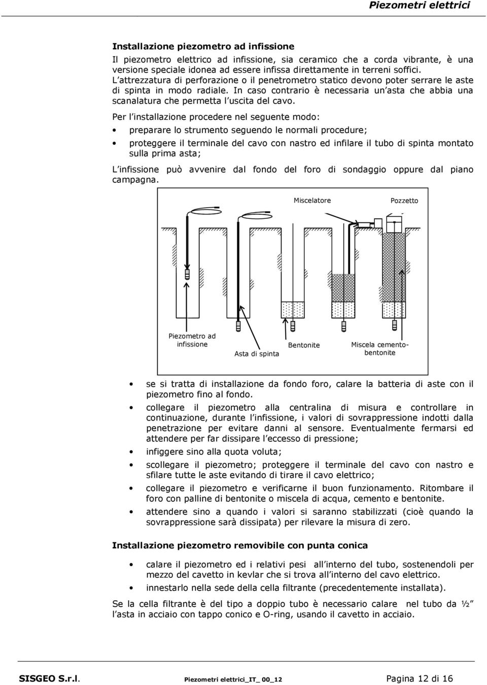 In caso contrario è necessaria un asta che abbia una scanalatura che permetta l uscita del cavo.