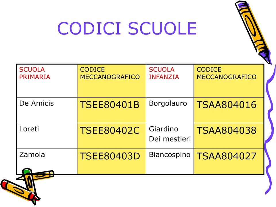 TSEE80401B Borgolauro TSAA804016 Loreti TSEE80402C