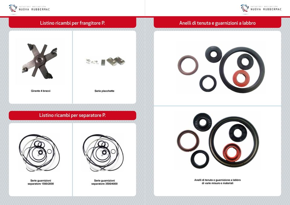 placchette Listino ricambi per separatore P.
