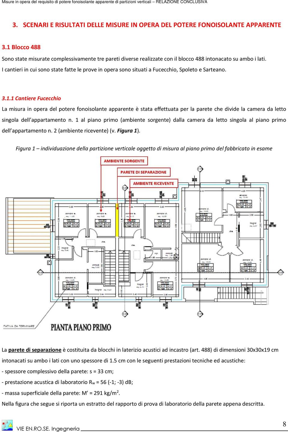 I cantieri in cui sono state fatte le prove in opera sono situati a Fucecchio, Spoleto e Sarteano. 3.1.