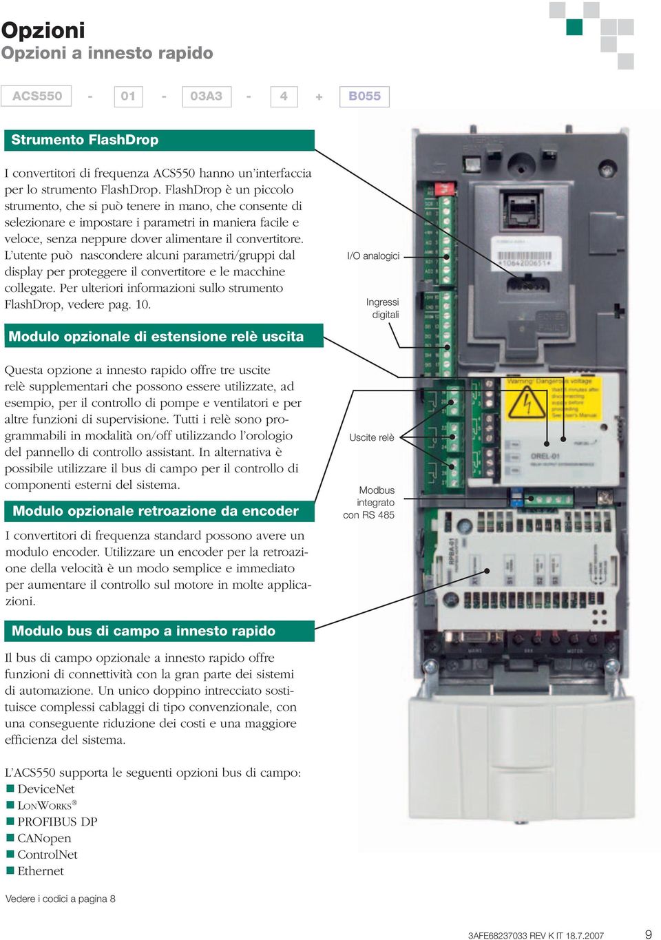 L utente può nascondere alcuni parametri/gruppi dal display per proteggere il convertitore e le macchine collegate. Per ulteriori informazioni sullo strumento FlashDrop, vedere pag. 10.