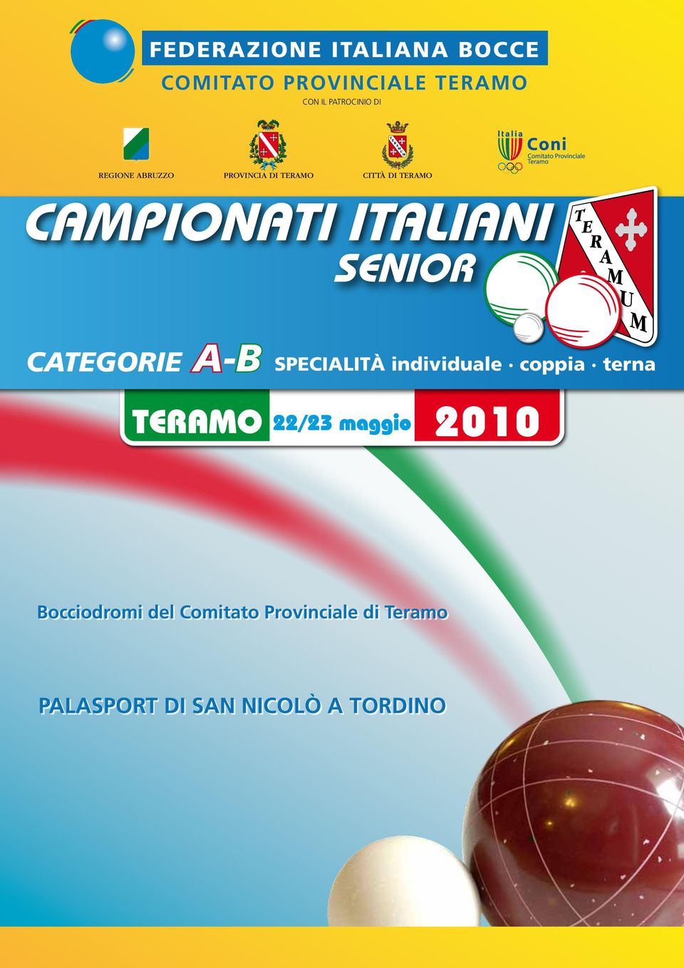 CAMPIONATI ITALIANI SENIOR CATEGORIE A-B SPECIALITÀ individuale coppia