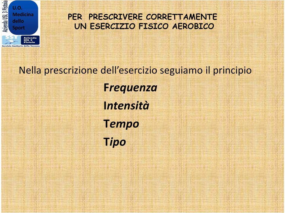 prescrizione dell esercizio seguiamo