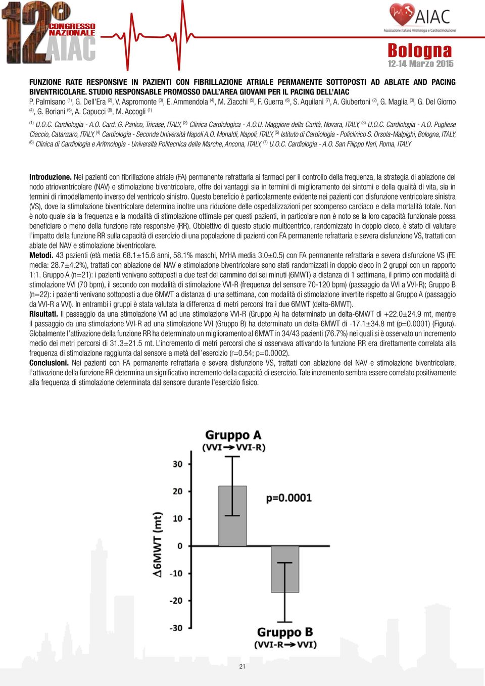 Capucci (6), M. Accogli (1) (1) U.O.C. Cardiologia - A.O. Card. G. Panico, Tricase, ITALY, (2) Clinica Cardiologica - A.O.U. Maggiore della Carità, Novara, ITALY, (3) U.O.C. Cardiologia - A.O. Pugliese Ciaccio, Catanzaro, ITALY, (4) Cardiologia - Seconda Università Napoli A.