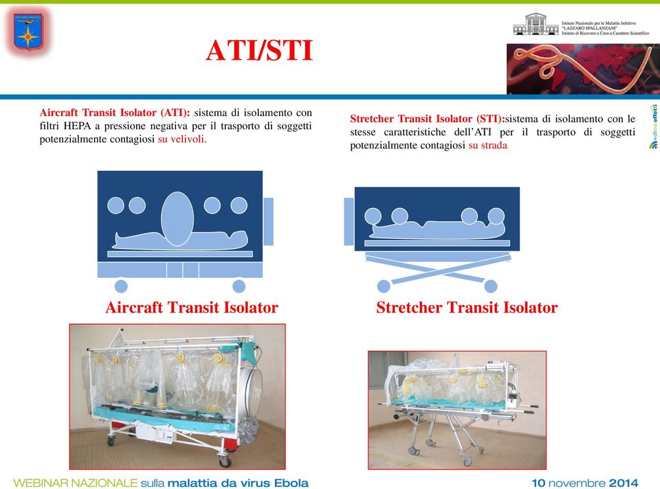 Stretcher Transit Isolator (STI):sistema di isolamento con le stesse caratteristiche dell ATI per